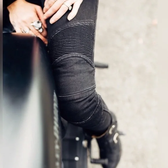 UglyBROS Twiggy Black Motorcycle Riding Jeans - Size 26 - Picture 2 of 12